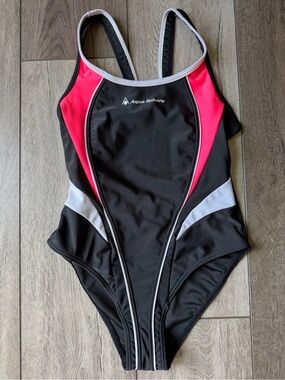 Aqua Sphere- Girls' Black & Pink One-Piece Swimsuit